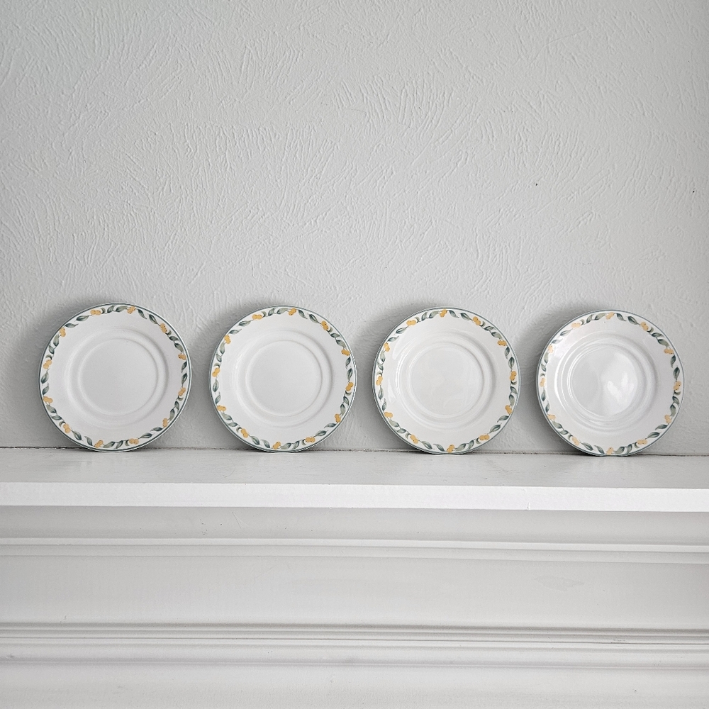 Vintage Avon Julie Pope Country Fruit Collection Bread/Dessert Plates- Set Of 4